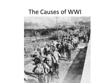 The Causes of WWI.