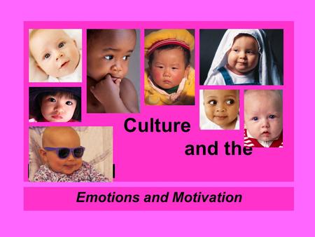 Culture and the Individual Emotions and Motivation.