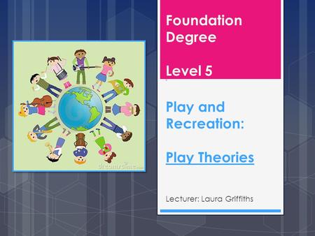 Foundation Degree Level 5 b Play and Recreation: Play Theories
