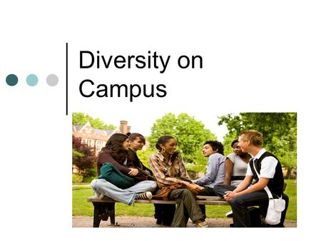 Diversity on Campus. The impact of diversity on college students Campus diversity initiatives positively affect minority & majority students Increase.