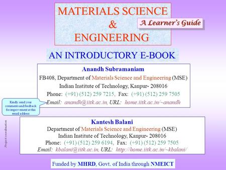 MATERIALS SCIENCE & ENGINEERING AN INTRODUCTORY E-BOOK