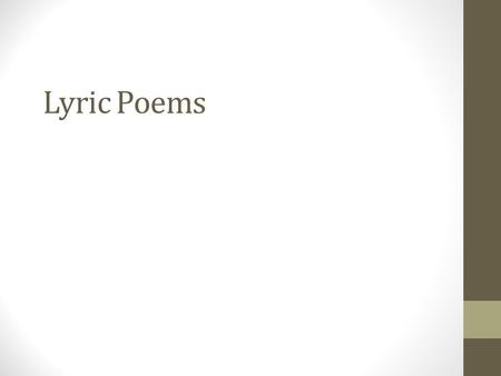 Lyric Poems.