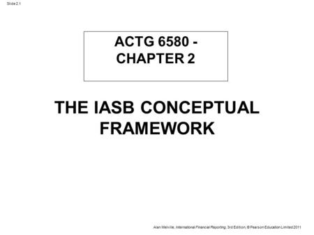 THE IASB CONCEPTUAL FRAMEWORK
