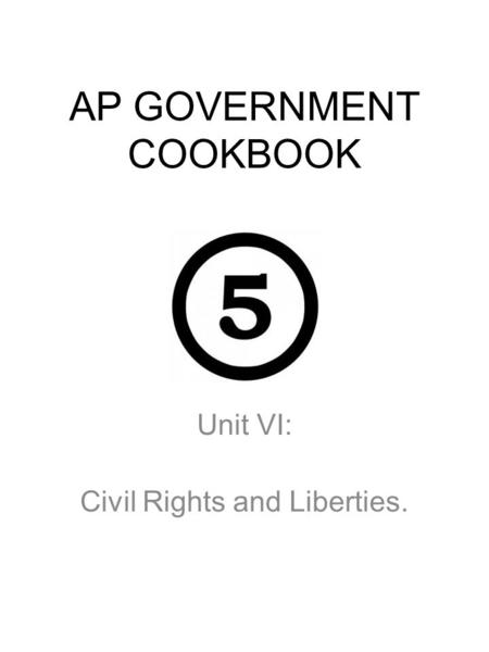 AP GOVERNMENT COOKBOOK Unit VI: Civil Rights and Liberties.