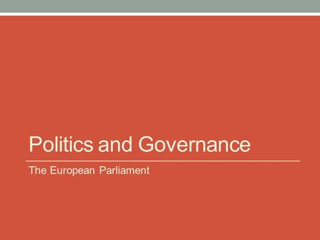 Politics and Governance