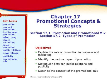 Chapter 17 Promotional Concepts & Strategies Section 17
