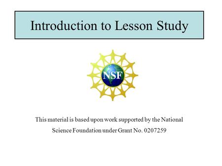 Introduction to Lesson Study