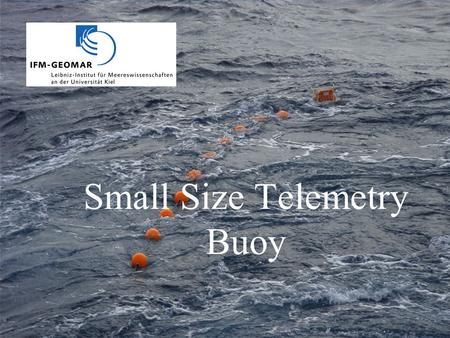 Small Size Telemetry Buoy. System Overview Surface Buoy Fin and seawater ground Foam Mooring wire covered with hydraulic hose PU-Carrot.