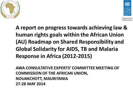 A report on progress towards achieving law & human rights goals within the African Union (AU) Roadmap on Shared Responsibility and Global Solidarity for.