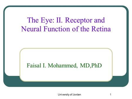 The Eye: II. Receptor and Neural Function of the Retina