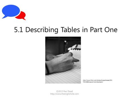 ©2015 Paul Read  5.1 Describing Tables in Part One  7331669/sizes/z/in/photostream/