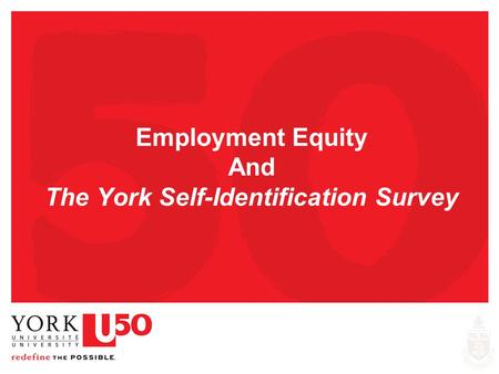 Employment Equity And The York Self-Identification Survey.