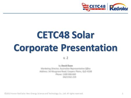 CETC48 Solar Corporate Presentation