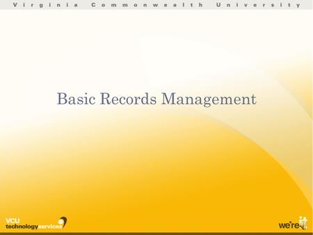 Basic Records Management
