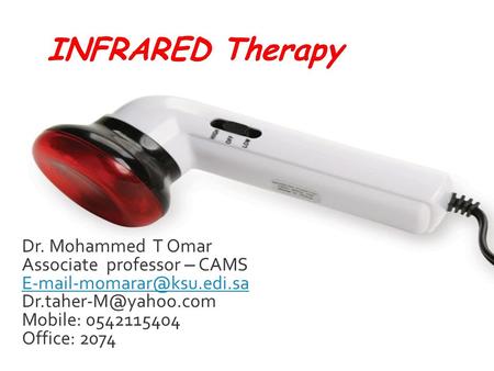 Dr. Mohammed T Omar Associate professor – CAMS  Mobile: 0542115404 Office: 2074.