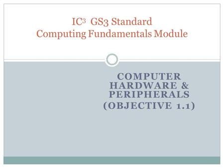 computer hardware components powerpoint presentation