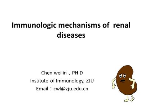 Immunologic mechanisms of renal diseases