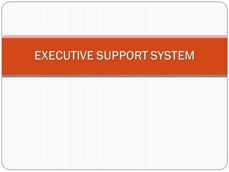 EXECUTIVE SUPPORT SYSTEM