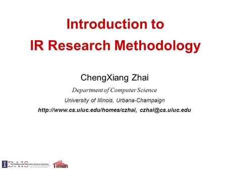 Introduction to IR Research Methodology