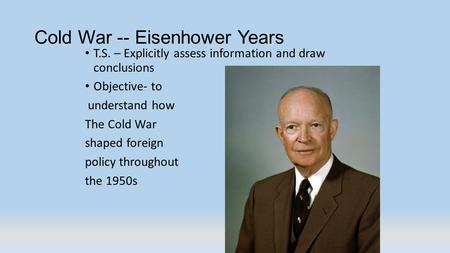 Cold War -- Eisenhower Years