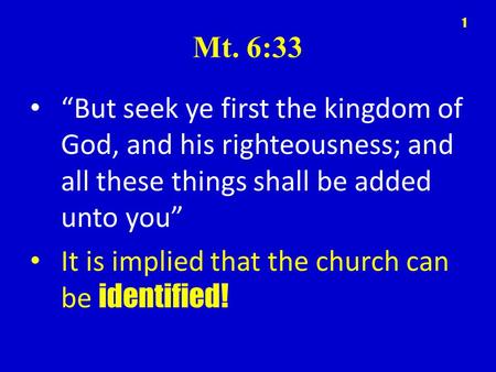 It is implied that the church can be identified!