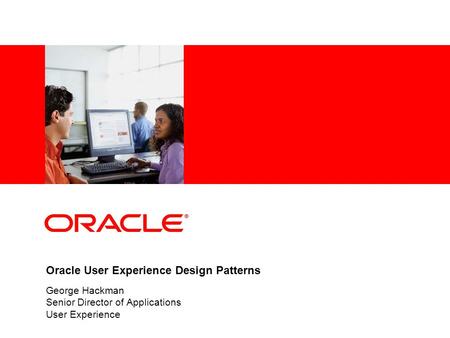 Oracle User Experience Design Patterns