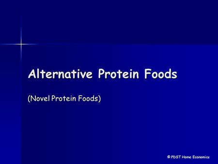 Alternative Protein Foods