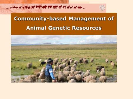 Community-based Management of Animal Genetic Resources.