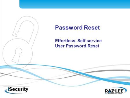 1 Password Reset Effortless, Self service User Password Reset.
