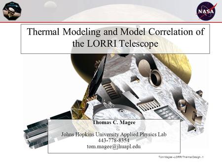 Thermal Modeling and Model Correlation of the LORRI Telescope