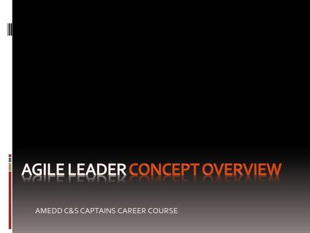 AMEDD C&S CAPTAINS CAREER COURSE. OUTLINE  General Reimer Concept  TRADOC Concept  US Army War College Concept  Iraq Crucible Concept  Agile Leader.