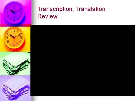 Transcription, Translation Review. Mutations and Genetic Modifications.
