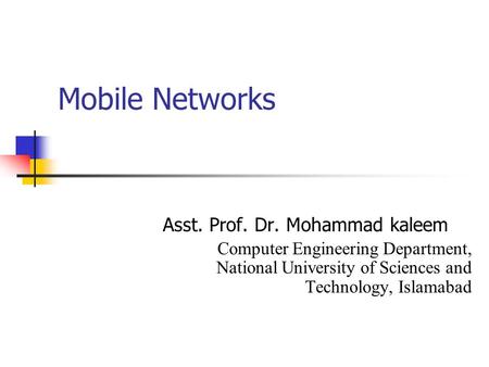 Asst. Prof. Dr. Mohammad kaleem
