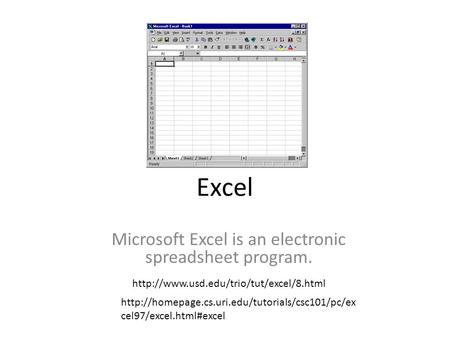 Microsoft Excel is an electronic spreadsheet program.