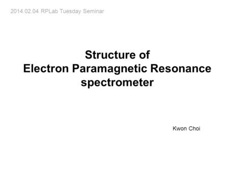 Electron Paramagnetic Resonance spectrometer