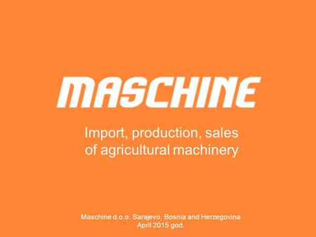 Import, production, sales of agricultural machinery