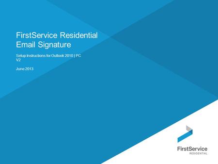 FirstService Residential  Signature