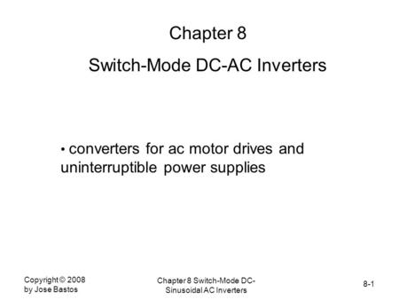 Switch-Mode DC-AC Inverters