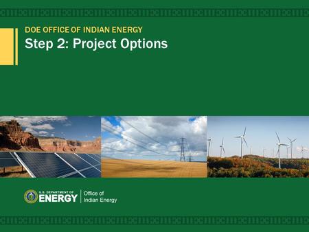 DOE OFFICE OF INDIAN ENERGY Step 2: Project Options 1.