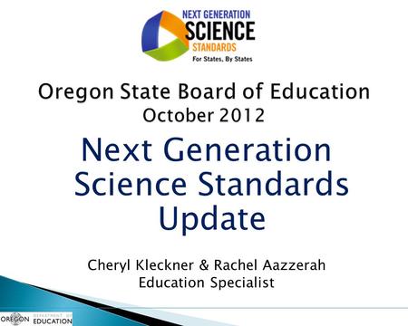 Oregon State Board of Education October 2012