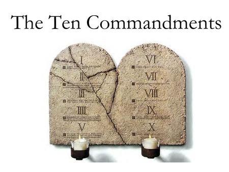The Ten Commandments. In the Bible, in the book of the Bible called Exodus,