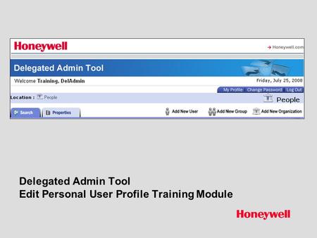 Delegated Admin Tool Edit Personal User Profile Training Module.