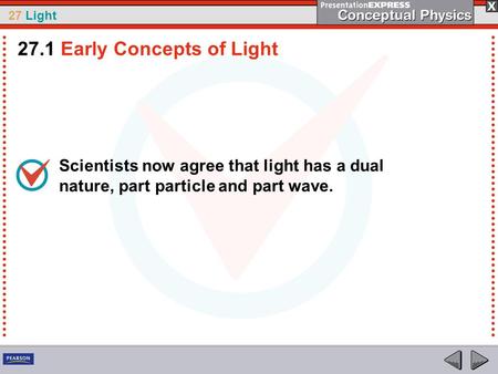 27.1 Early Concepts of Light