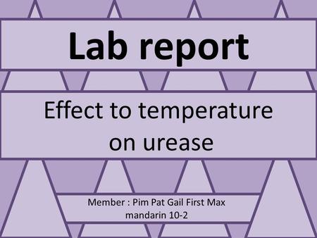 Effect to temperature on urease