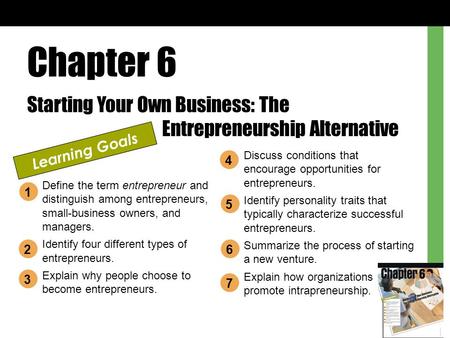 Chapter 6 Starting Your Own Business: The Entrepreneurship Alternative