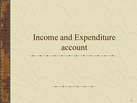 Income and Expenditure account