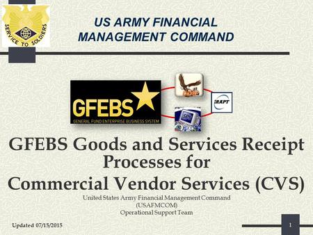 GFEBS Goods and Services Receipt Processes for