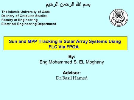 Sun and MPP Tracking In Solar Array Systems Using FLC Via FPGA