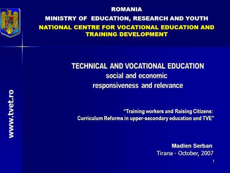 TECHNICAL AND VOCATIONAL EDUCATION responsiveness and relevance