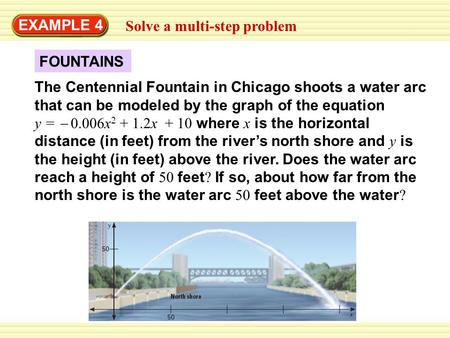 EXAMPLE 4 Solve a multi-step problem FOUNTAINS